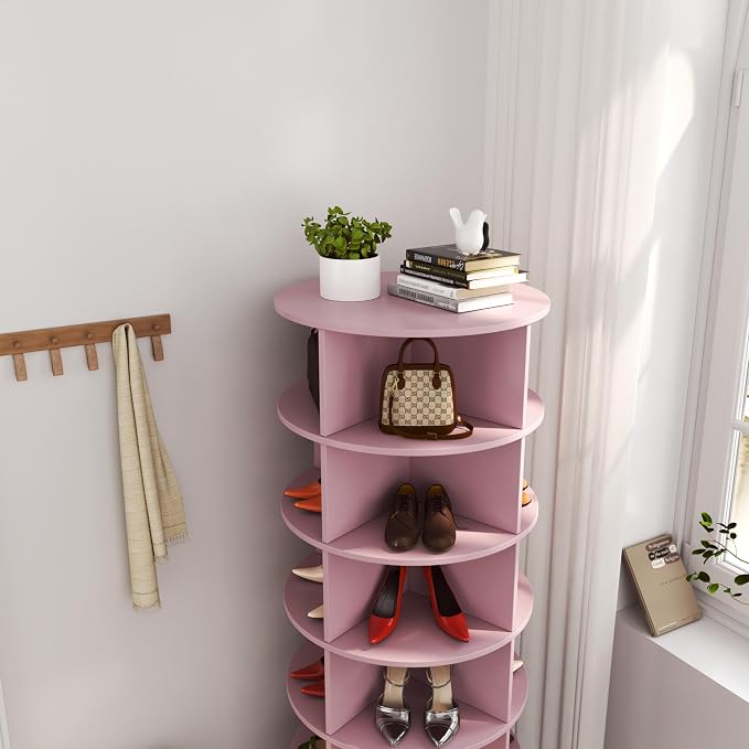 Rotating Shoe Rack Tower, 6-Tier Spinning Shoe Rack, Free Standing 360° - Image 4