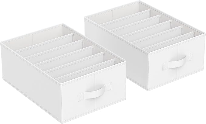SONGMICS Set of 2 Large Size Wardrobe Clothes Organizers, 6-Compartment by SONGMICSbySONGMICSHOME