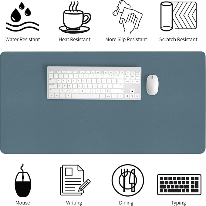 Bloss Light Blue Desk Mat 31.5x15.7, Desk Matt - Image 2