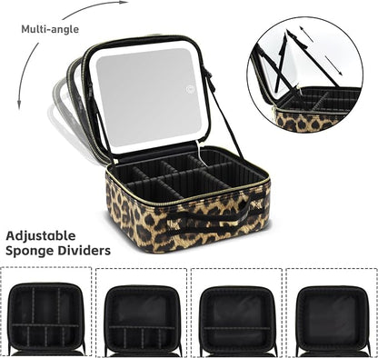 Makeup Bag with Light Up Mirror, Lighted Travel Makeup Organizer 3 Colors - Image 5