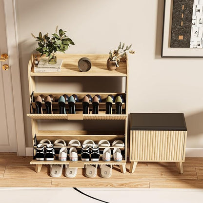Fluted Shoe Cabinet Storage - Image 8