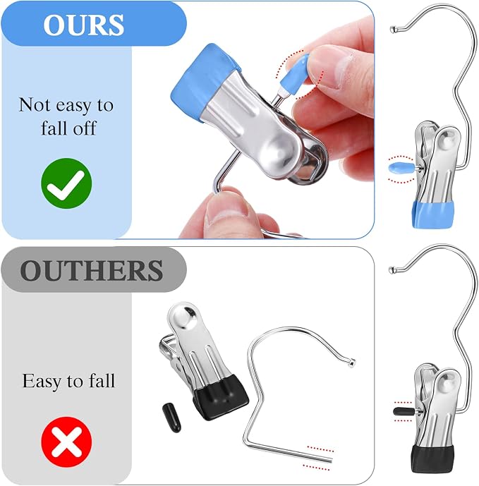 Yinder 250 Pcs Boot Hangers Clips Laundry Hooks Hanging Stainless Steel Clothes - Image 3