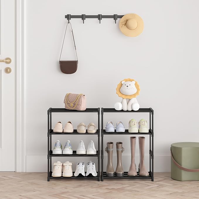 Autonomier 4 Tier Extra Small Shoe Rack, Narrow Stackable Shoe Shelf - Image 2