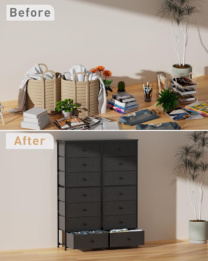 Mifuro Tall Fabric Dresser for Bedroom, Vertical Storage Organizer Tower - Image 6
