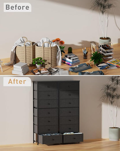 Mifuro Tall Fabric Dresser for Bedroom, Vertical Storage Organizer Tower - Image 6