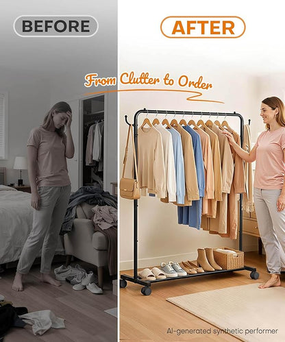 Homde Heavy Duty Clothes Rack: 120lb Standing Garment Storage - Image 2