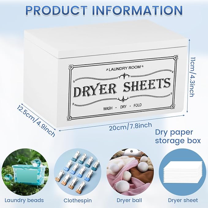 Dryer Sheet Holder and Lid, Dryer Sheet Container, Laundry Pods Dispenser - Image 3