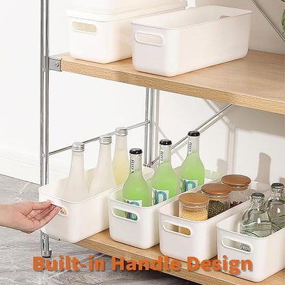 Plastic Storage Baskets With Lid Organizing Container Lidded Knit White Storage - Image 2