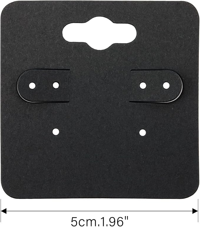 joycraft 100Pcs Earring Display Holder Cards, 2 Inch Black Earring Hanging Cards - Image 2