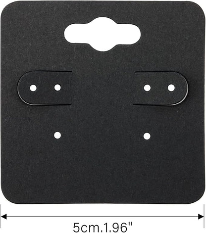 joycraft 100Pcs Earring Display Holder Cards, 2 Inch Black Earring Hanging Cards - Image 2