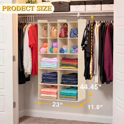 Ofiray-home 5 Tier Hanging Closet Organizer, 14 Compartments Sweater Organizer - Image 3