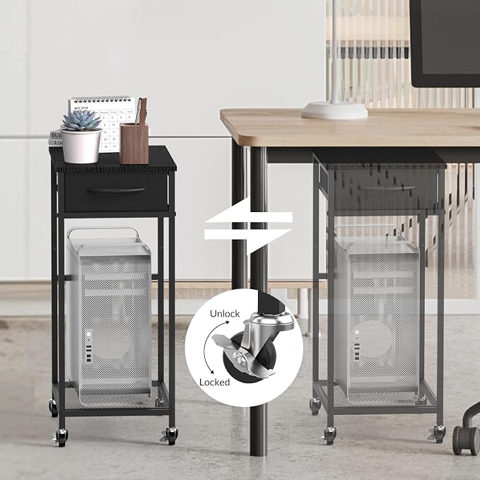CADUKE 2 Tier Computer Tower Stand Black，PC Stand - Image 4