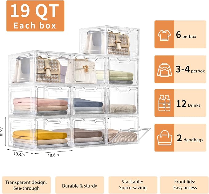 Freebat 6 Pack Closet Organizers and Storage, Clothes Organizers and Storage - Image 3