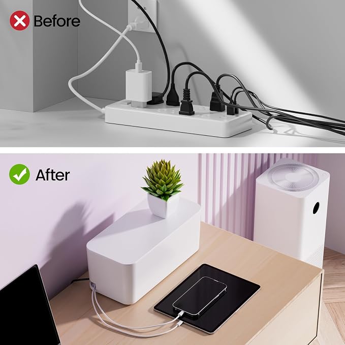 Delamu 2 Pack Cable Management Box, Stylish Cable Organizers - Image 3
