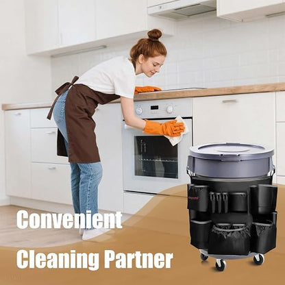Hongmed Trash Can Caddy Bag: 1680D Fabric Heavy-Duty Cleaning Caddy - Image 6
