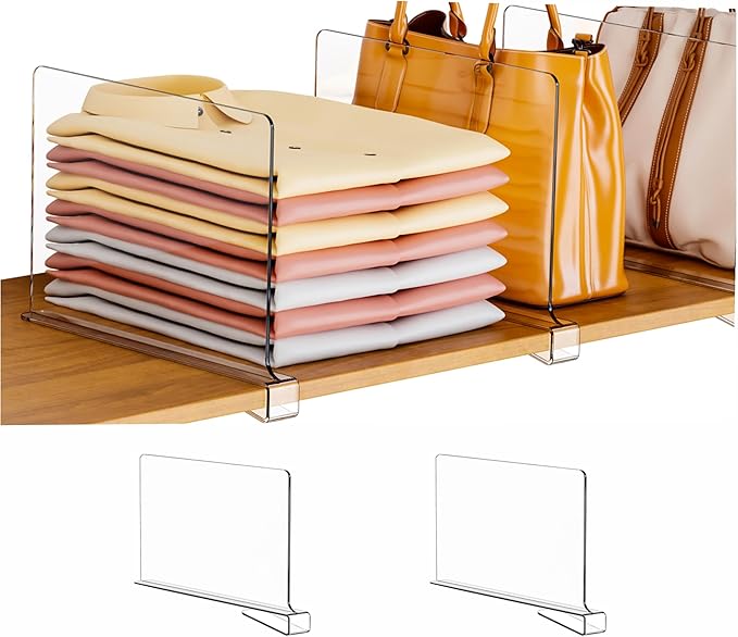 Clear Acrylic Shelf Dividers for Closet Organization by Cqacrylic