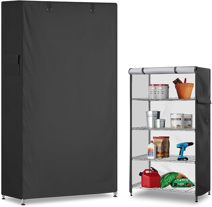 Storage Shelf Cover, Outdoor Heavy Duty 600D 36''W x 14''D x 72''H Dustproof by Dalema