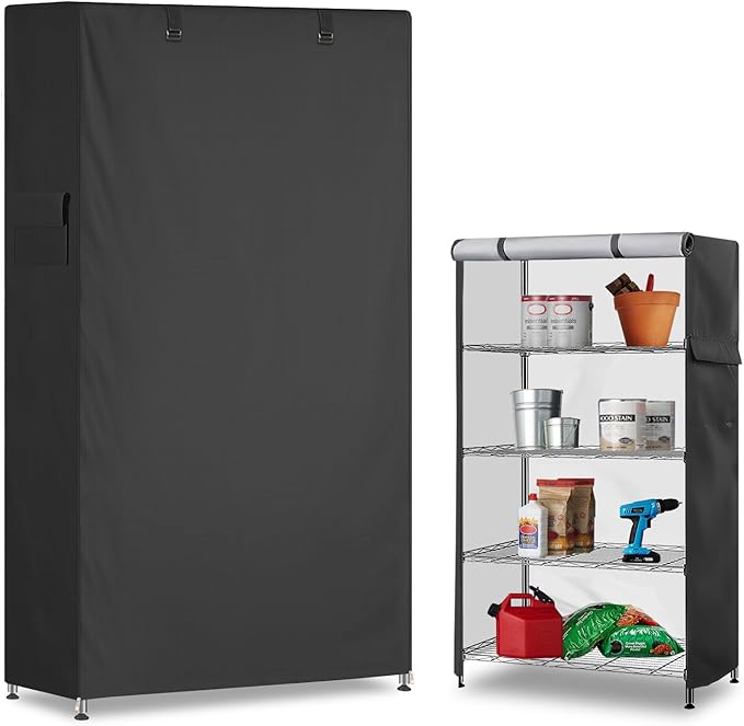 Storage Shelf Cover, Outdoor Heavy Duty 600D 60''W x 24''D x 72''H Dustproof by Dalema