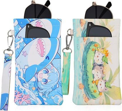 Double Eyeglass Case Soft Dual Glasses Case by FLYINGMAGE