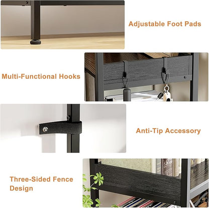 KOUSEI 5-Tier Corner Bookshelf, Reversible L-Shaped Bookcase - Image 7