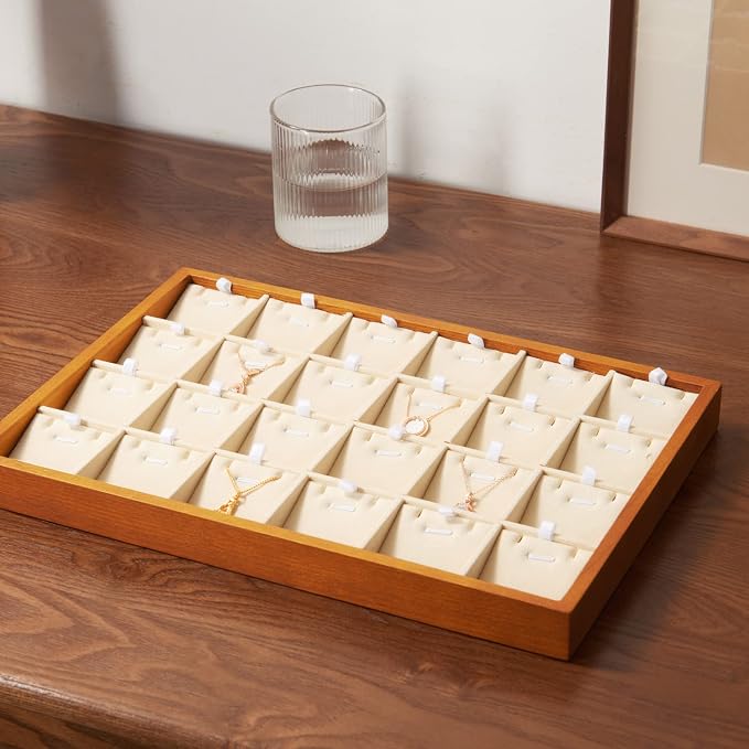 Oirlv Wood 24 Grids Jewelry Tray - Image 5