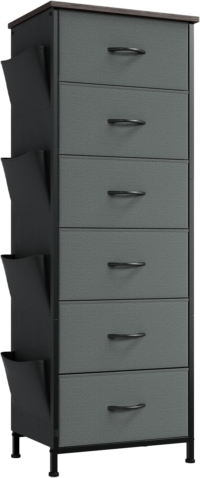 Somdot Tall Dresser for Bedroom, 6 Drawer Storage Cabinet, Charcoal Grey | by Somdot