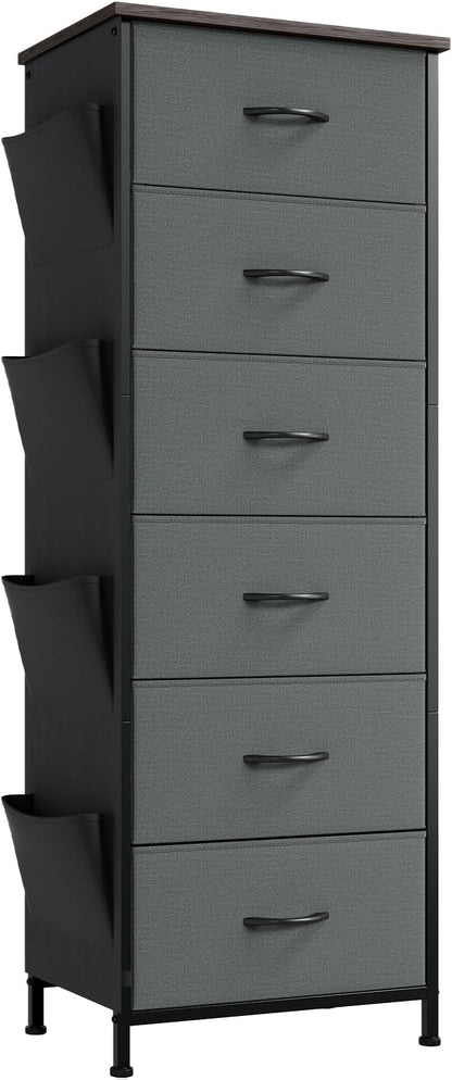 Somdot Tall Dresser for Bedroom, 6 Drawer Storage Cabinet, Charcoal Grey | by Somdot