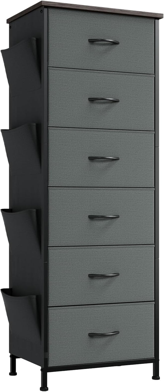 Somdot Tall Dresser for Bedroom, 6 Drawer Storage Cabinet, Charcoal Grey | by Somdot