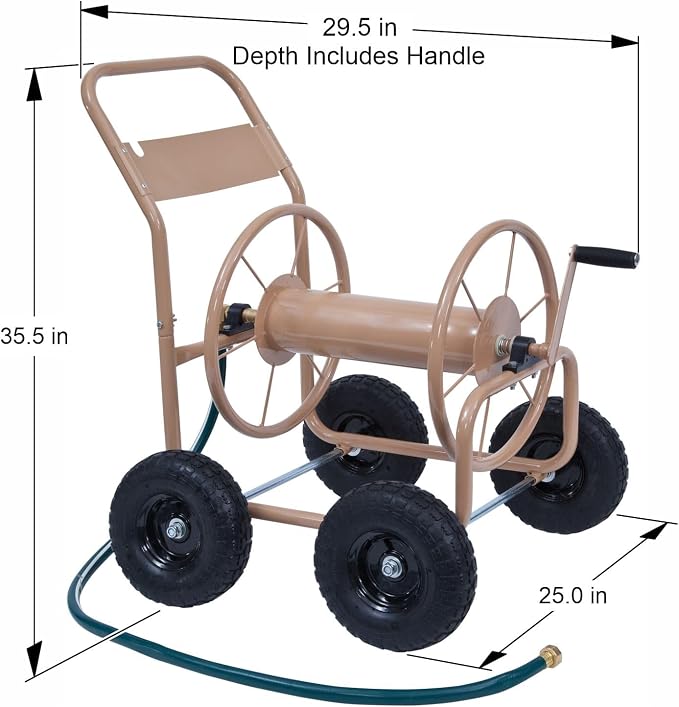 Liberty Garden Industrial 4 Wheel 300 Foot of 0.625 Inch Hose Steel Frame Water - Image 2