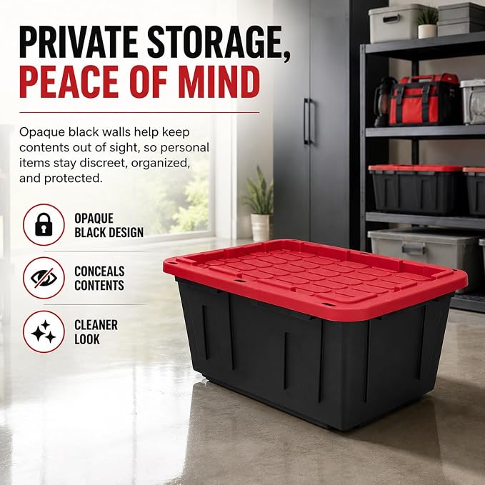 27 Gal Industrial Tote, 2 Pack Large Storage Bin, Suitable - Image 6