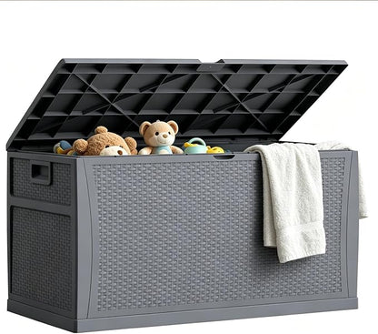 EHHLY 121 Gallon Outdoor Storage Box Large, Lockable Outside Storage Containers by EHHLY