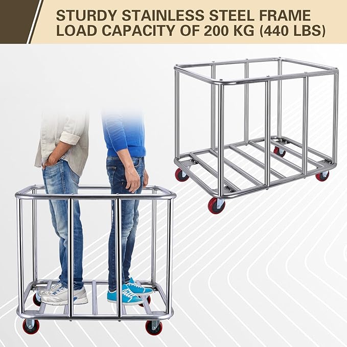 Commercial Laundry Cart with Wheels, 400L Large Industrial Laundry Cart - Image 2