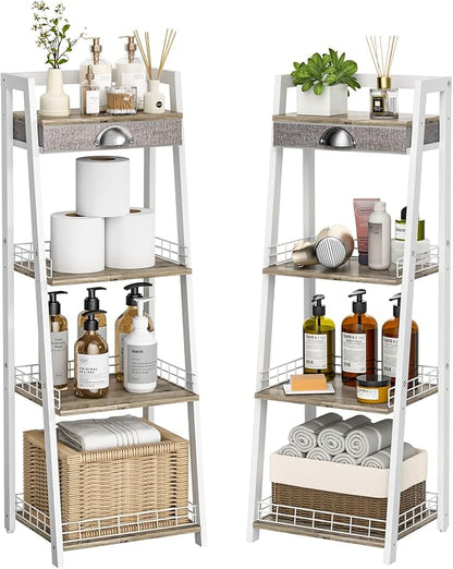 keomaisyto 4-Tier Elegant Ladder Shelf, Bathroom Storage Shelf, Ladder Bookshelf by keomaisyto