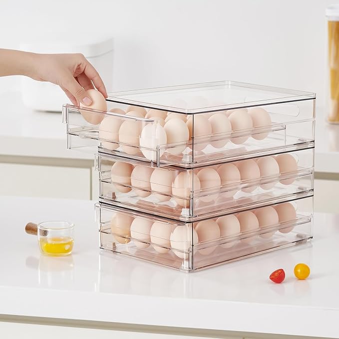 vacane 24 Capacity Egg Holder for Refrigerator Organizer Bins, Bpa Free Egg - Image 7