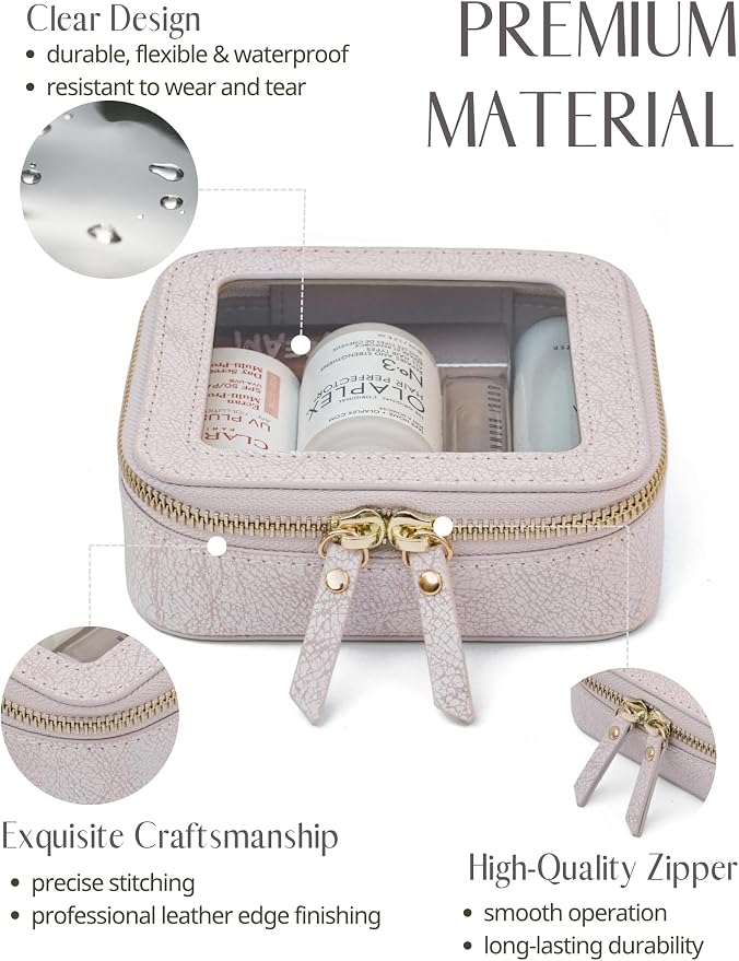 Popvibe Clear Makeup Bag Travel Cosmetic Case Transparent Toiletry Bag - Image 4