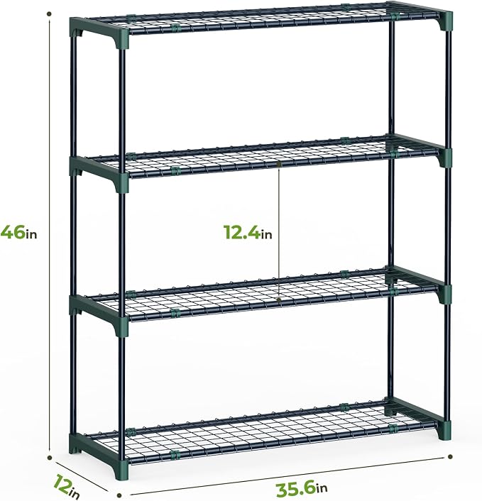 Ohuhu Plant Greenhouse Shelves 4 Tier 2 Pack Extra-Wide Stable Green House - Image 2