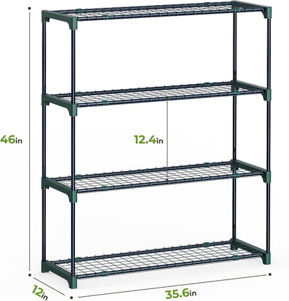 Ohuhu Plant Greenhouse Shelves 4 Tier 2 Pack Extra-Wide Stable Green House - Image 2