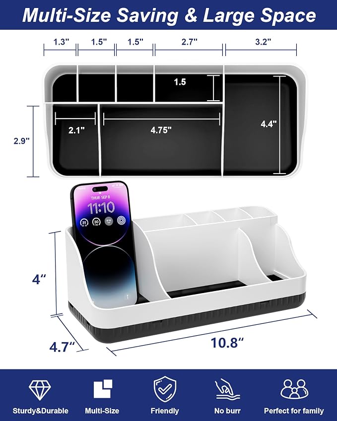 Bathroom Counter Organizer and Storage, 7 Slots Detachable Toothbrush Holders - Image 4
