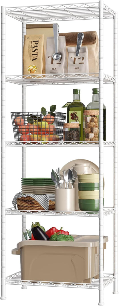 HOMEFORT 5-Shelving Unit, Adjustable Wire Shelving, Metal Wire Shelf Rack by HOMEFORT