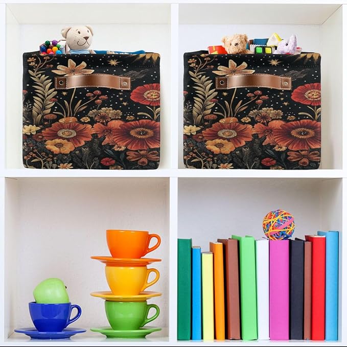 Celestial Garden with Blooming Flowers Stars Storage Bins Box Foldable Shelf - Image 6