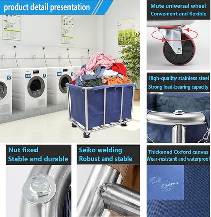 Commercial Laundry Cart with Wheels 12 Bushel Industrial Laundry Hamper Large - Image 5