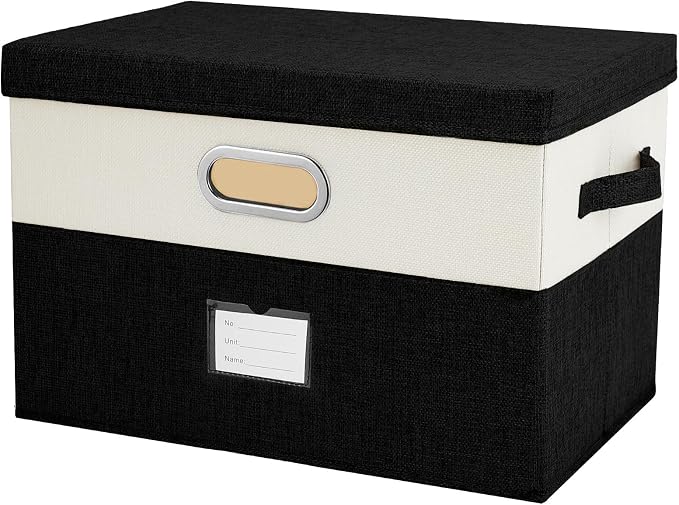 Large Linen Fabric Foldable Storage Bins by Unknown