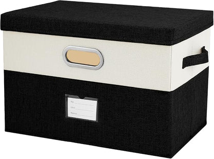 Large Linen Fabric Foldable Storage Bins by Unknown