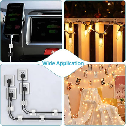 Abnii 100PCS Cable Clips, Adhesive Wire Clips Organizer Cord Clips Management - Image 5