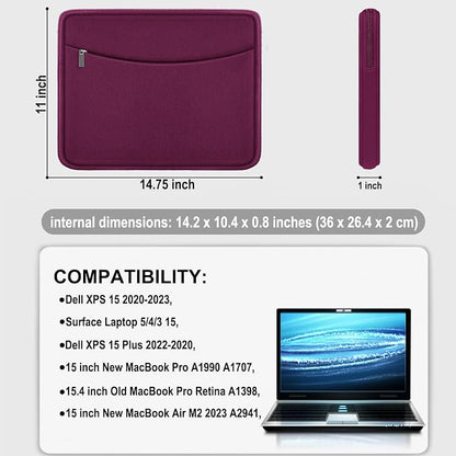 Laptop Sleeve Bag 14 inch, Shockproof Protective Laptop Cover Carrying Computer - Image 4