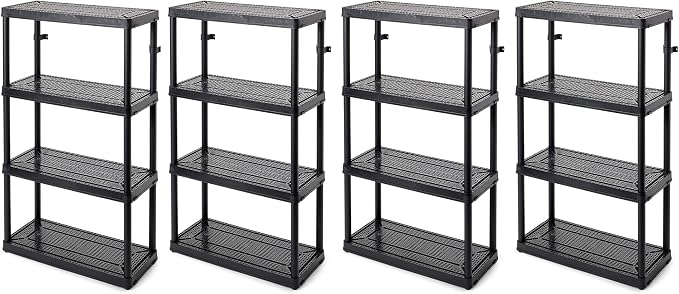 Gracious Living 4 Shelf Fixed Height Medium Duty Storage Unit 14 x 32 x 54.5 by GraciousLiving