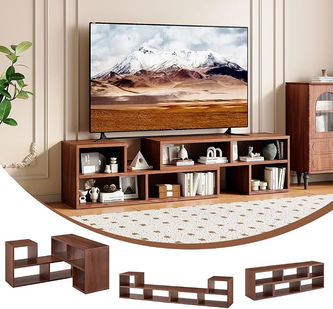 Wood L-Shaped Modular Bookshelf TV Stand by Japovker