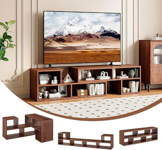 Wood L-Shaped Modular Bookshelf TV Stand by Japovker