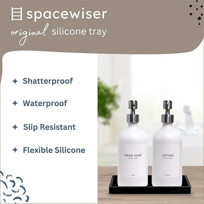Countertop and Vanity Tray – Small 7.7” Silicone Tray, Soap Dispenser Trays - Image 2