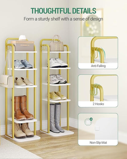Hzuaneri 6 Tiers Vertical Shoe Rack, Narrow Shoe Tower, Tall Shoes Shelf - Image 3
